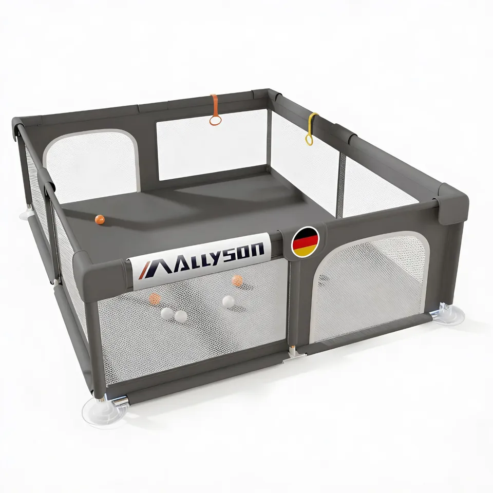 allyson-baby-laufstall-130x130cm-dunkelgrau-matte image 1
