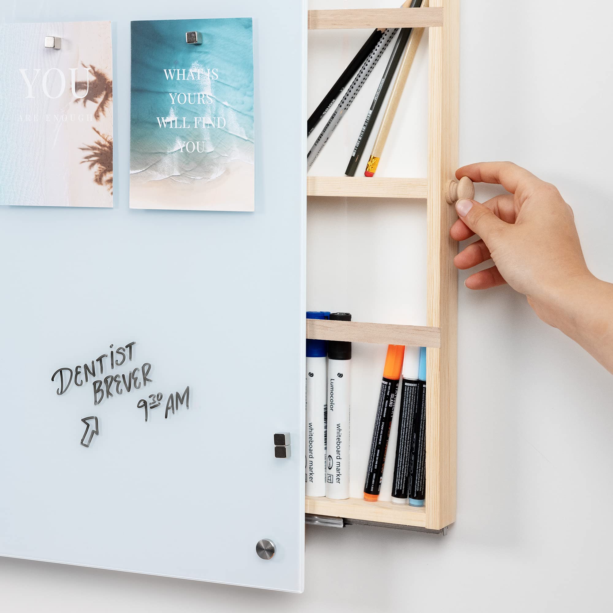 navaris-magnettafel-whiteboard-90x60cm-mit-magneten image 3
