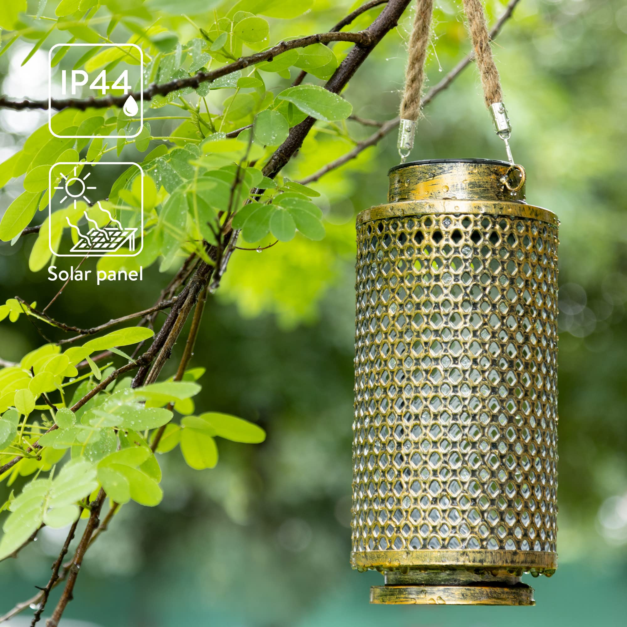navaris-lighting-led-solarlaterne-garten-gold-ip44 image 3