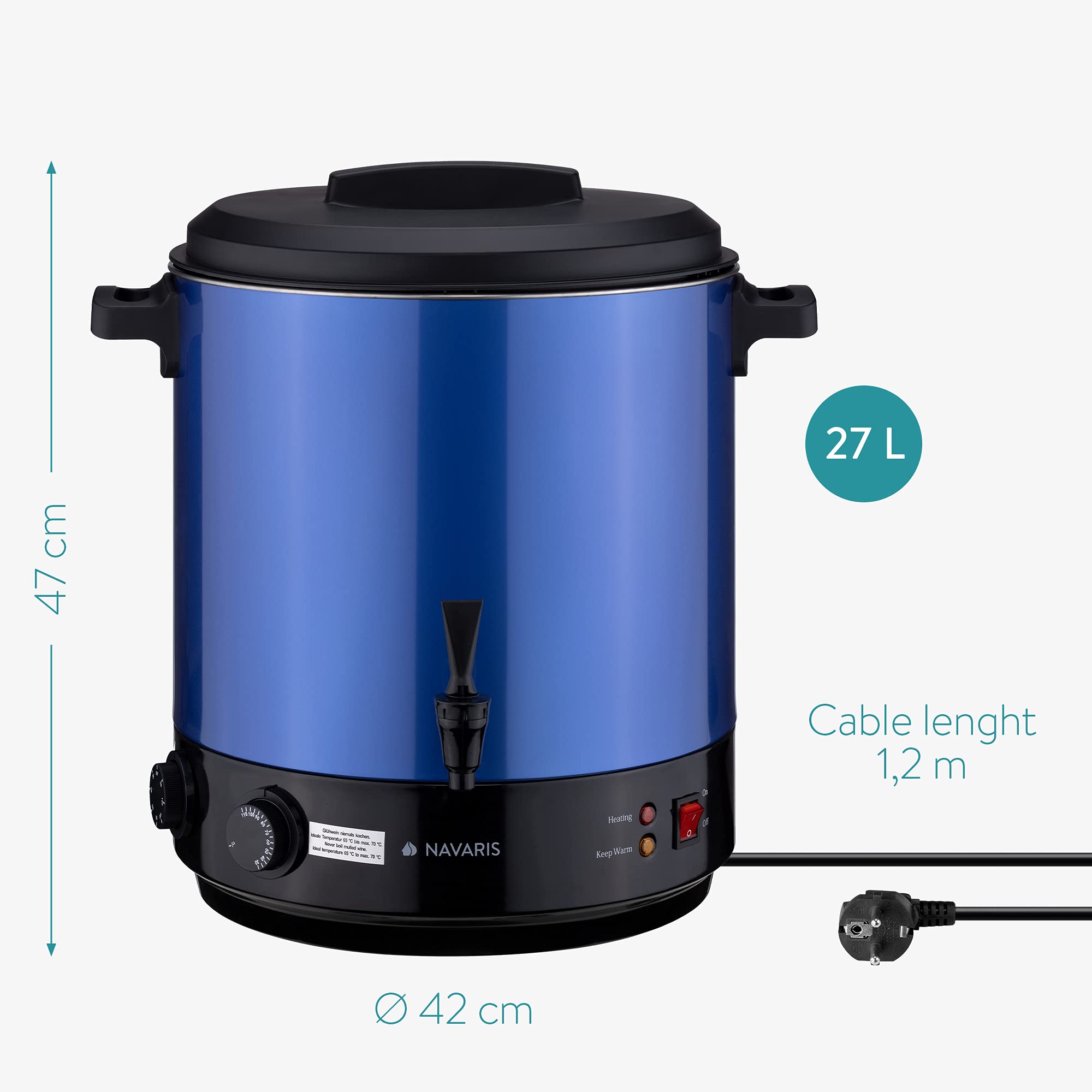 navaris-kitchen-einkochautomat-27l-einkochtopf-blau-mit-zapfhahn image 7