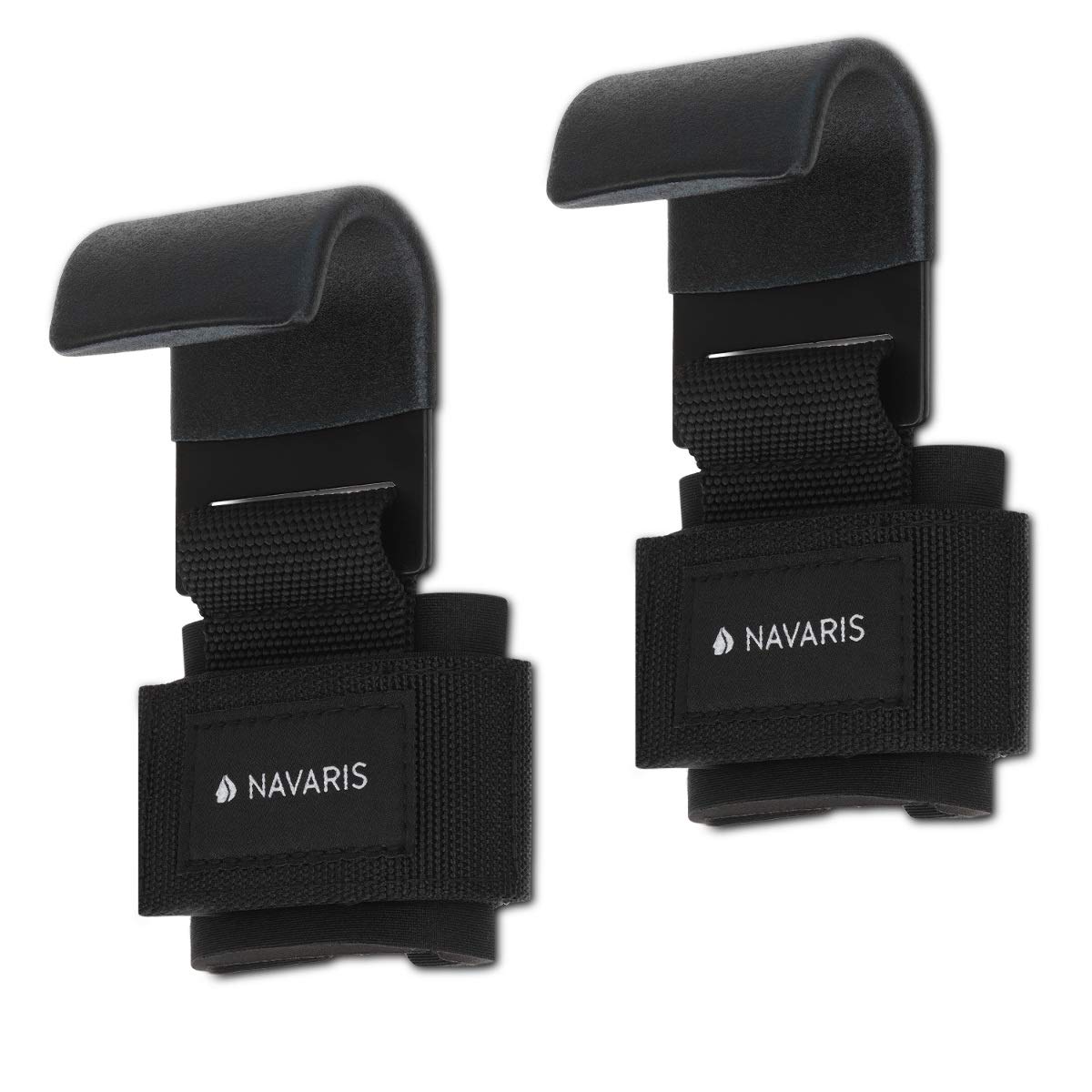 navaris-zughilfen-haken-krafttraining-straps-schwarz-2er-set image 1