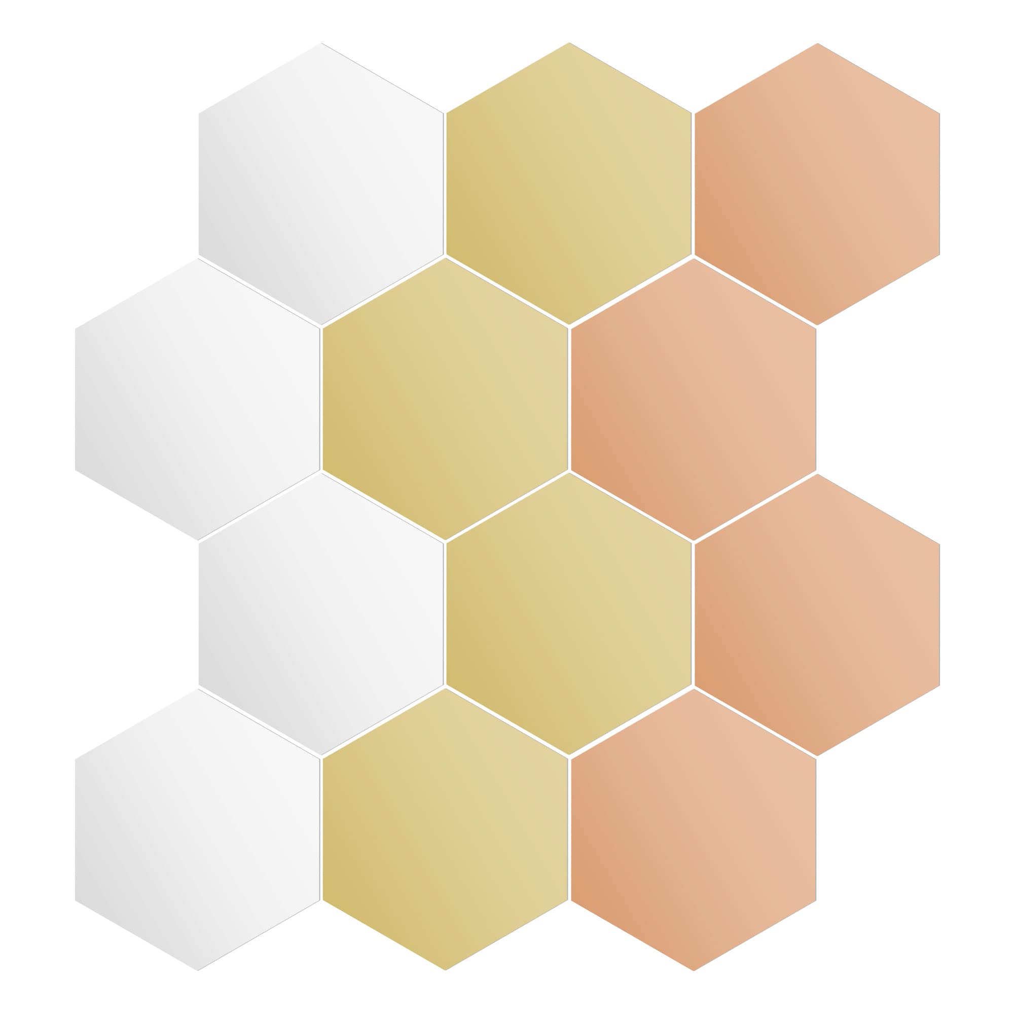 navaris-living-acrylic-hexagon-tiles-12er-set-b-gold-silber-bronze image 7