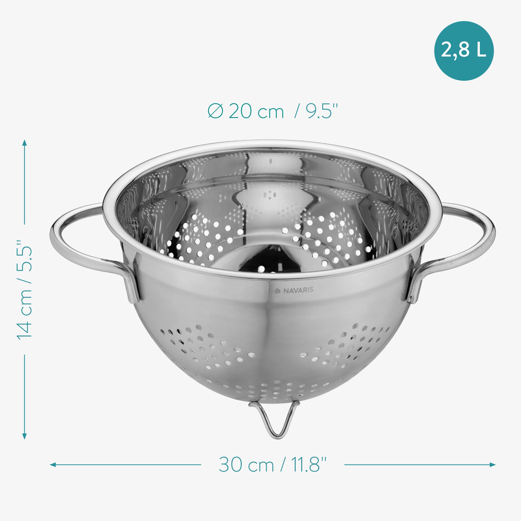 navaris-nudelsieb-edelstahl-20-cm-seiher-mit-f-en image 4
