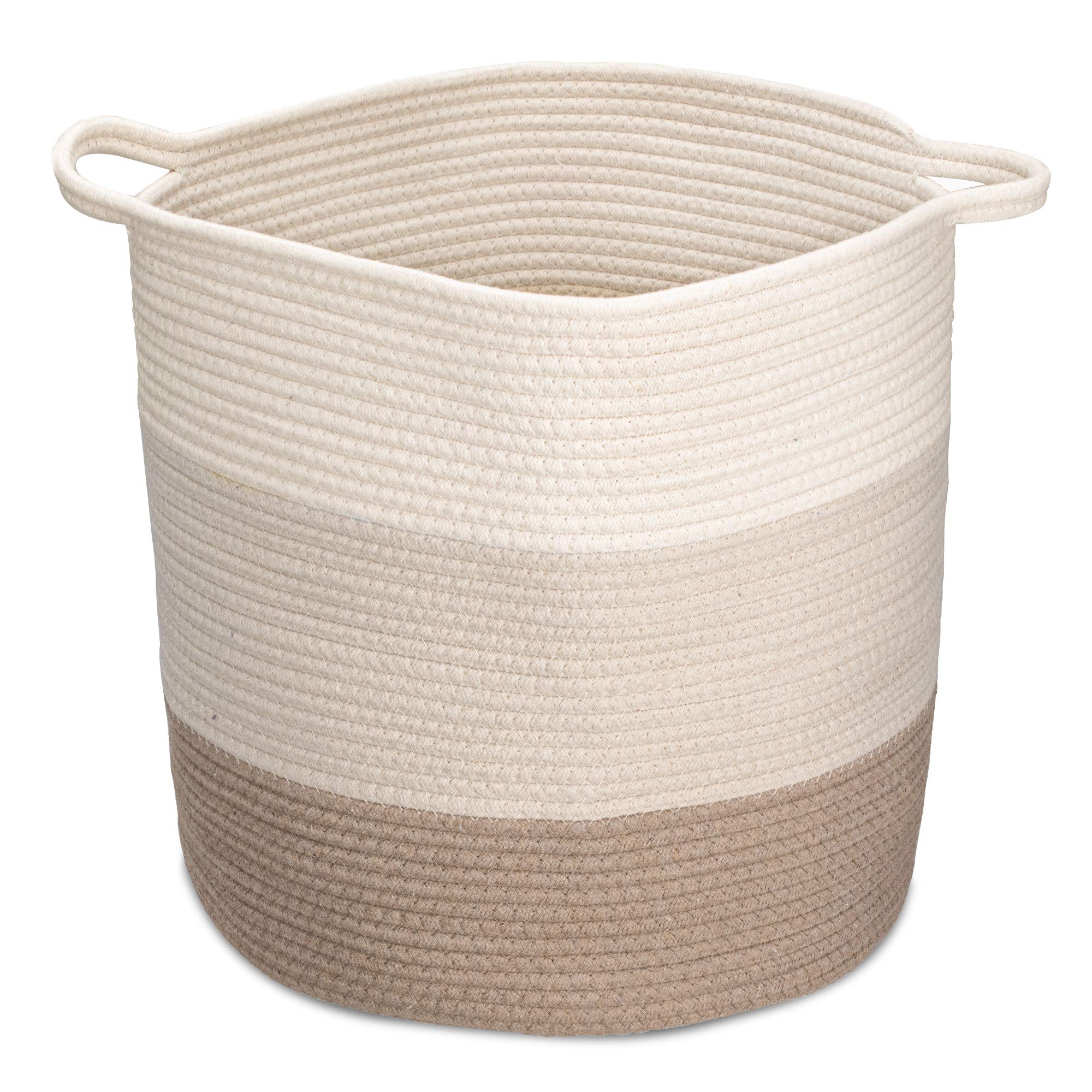 navaris-living-flechtkorb-baumwolle-rund-waschbar-beige image 1