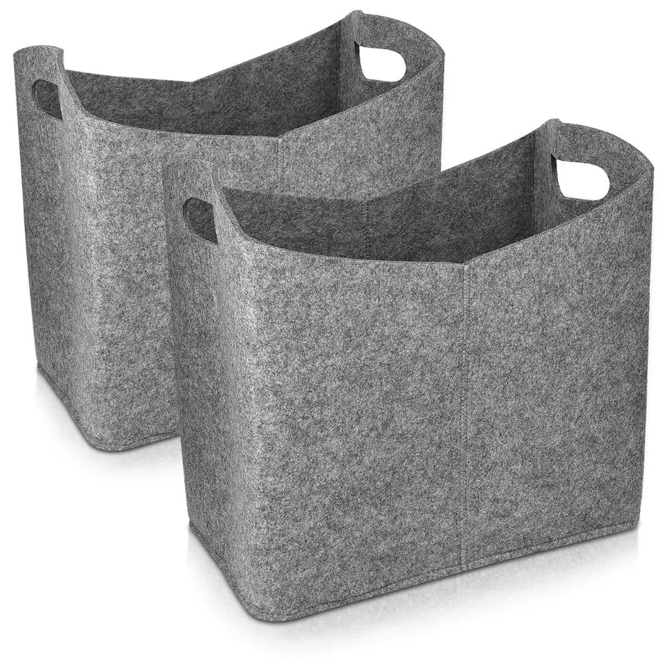 navaris-filzkorb-kaminholz-grau-40x23x39cm-2er-set image 1