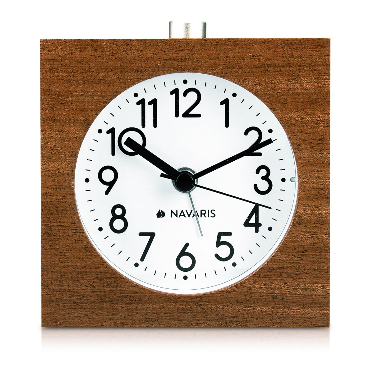 navaris-living-holzwecker-analog-dunkelbraun-snooze-licht image 8