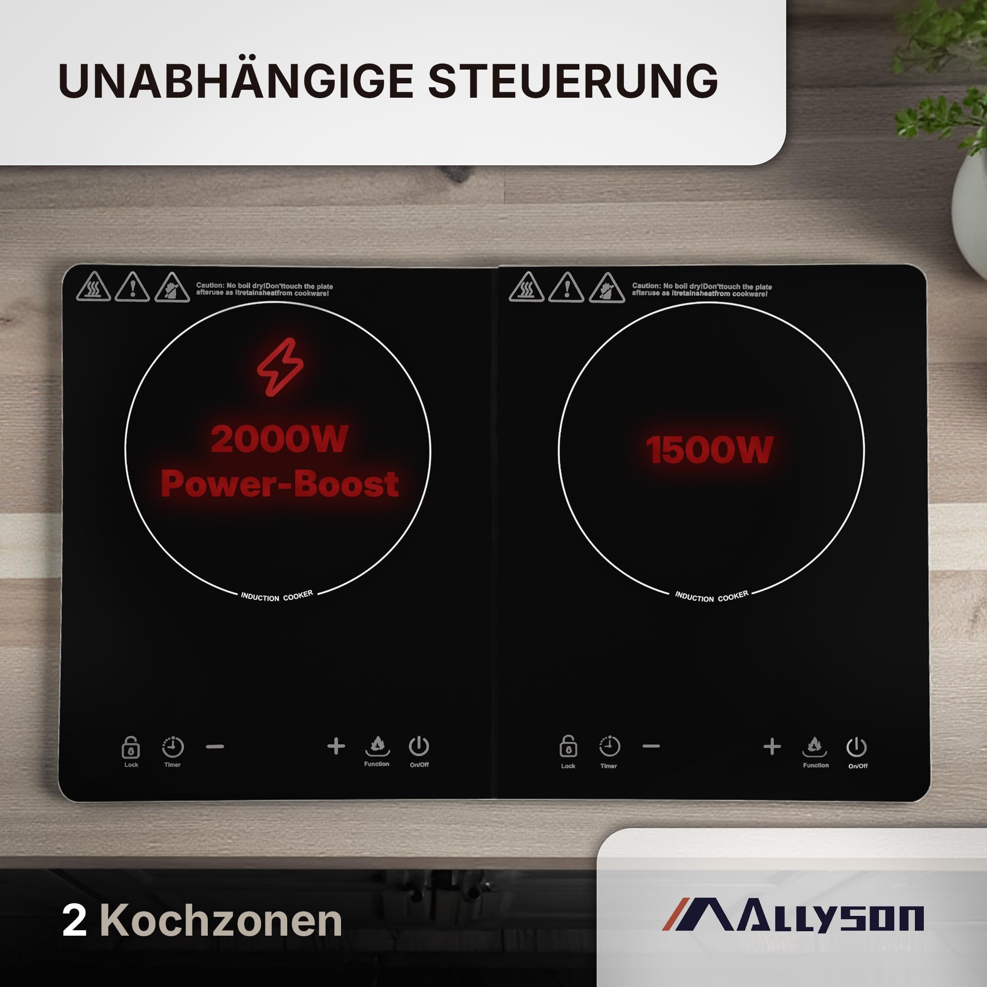 allyson-kitchen-induktionskochfeld-2-platten-3500w-schwarz image 2