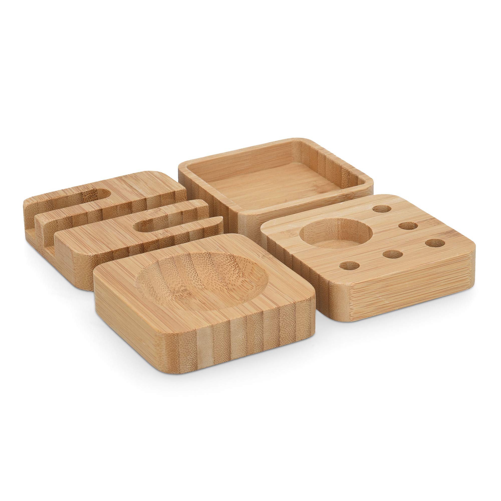 navaris-office-schreibtischorganizer-bambus-4-teilig-holz image 8