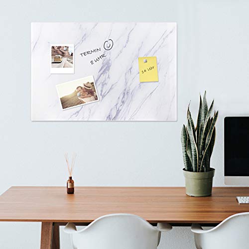 navaris-office-magnettafel-glas-60x40-wei-marmor-beschreibbar image 8