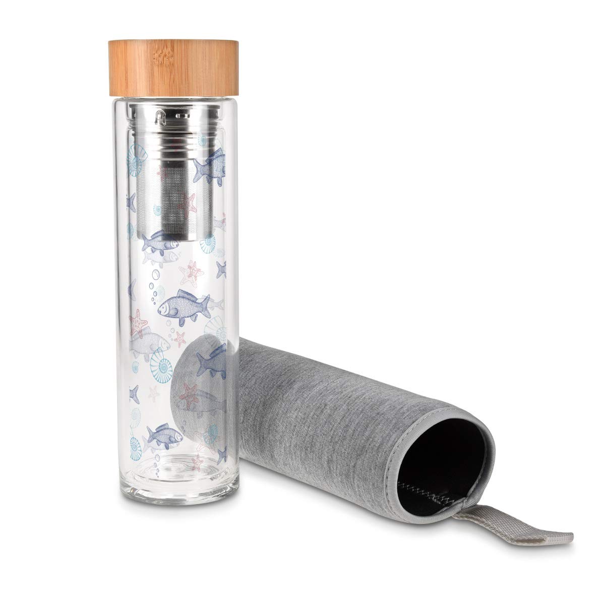 navaris-teeflasche-glas-500-ml-fisch-design-mit-sieb image 8