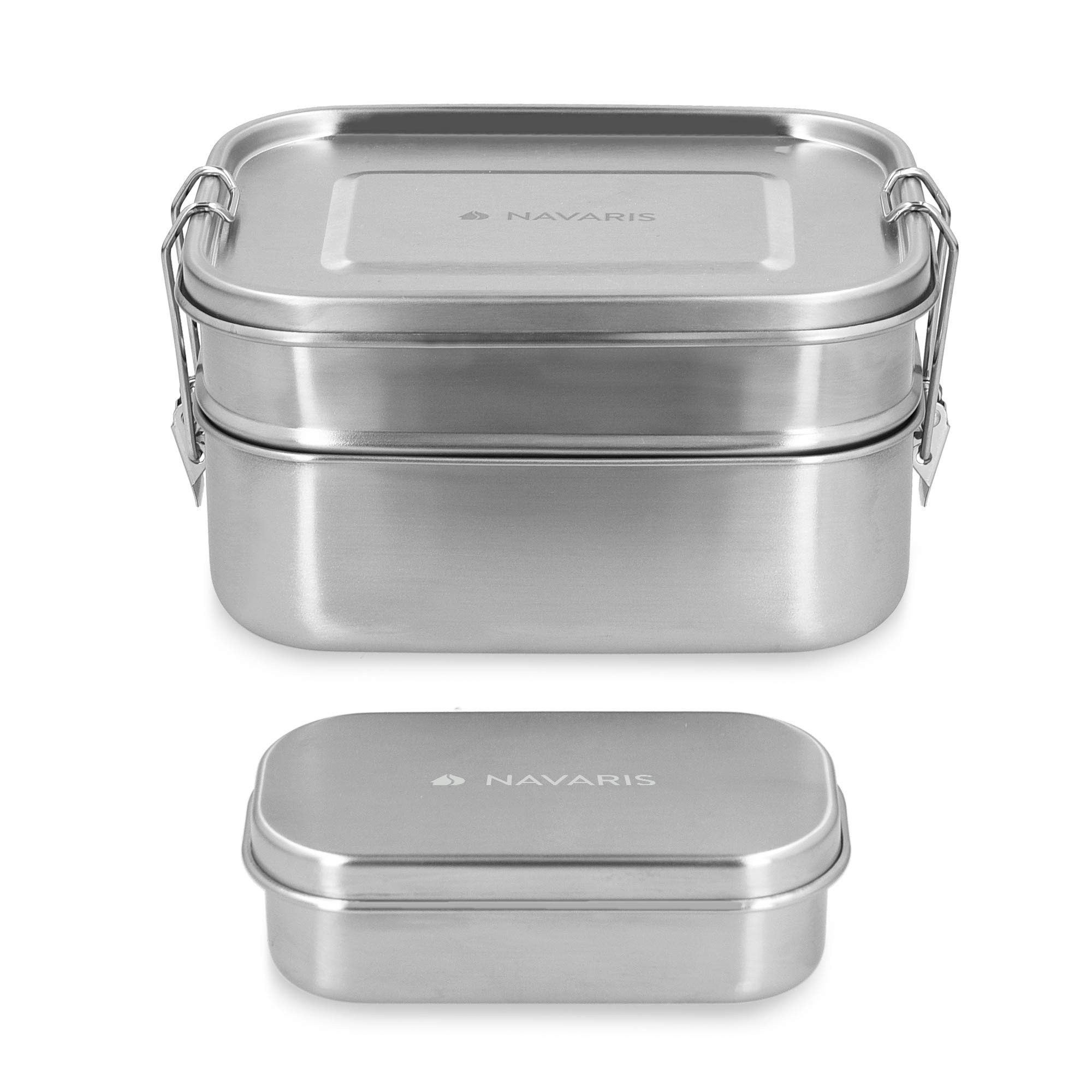 navaris-kitchen-brotdosen-set-edelstahl-3tlg-lunchbox-auslaufsicher image 8