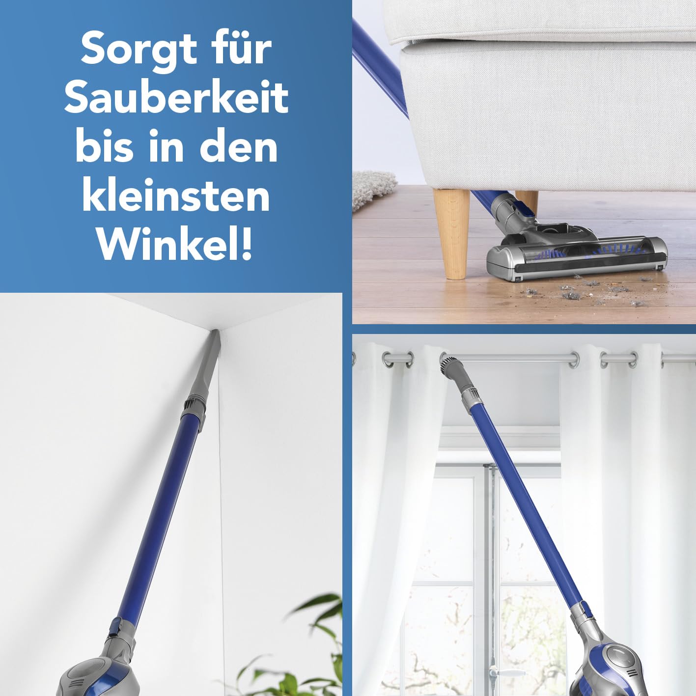 cleanmaxx-akku-zyklon-staubsauger-2in1-beutellos-blau-grau image 6