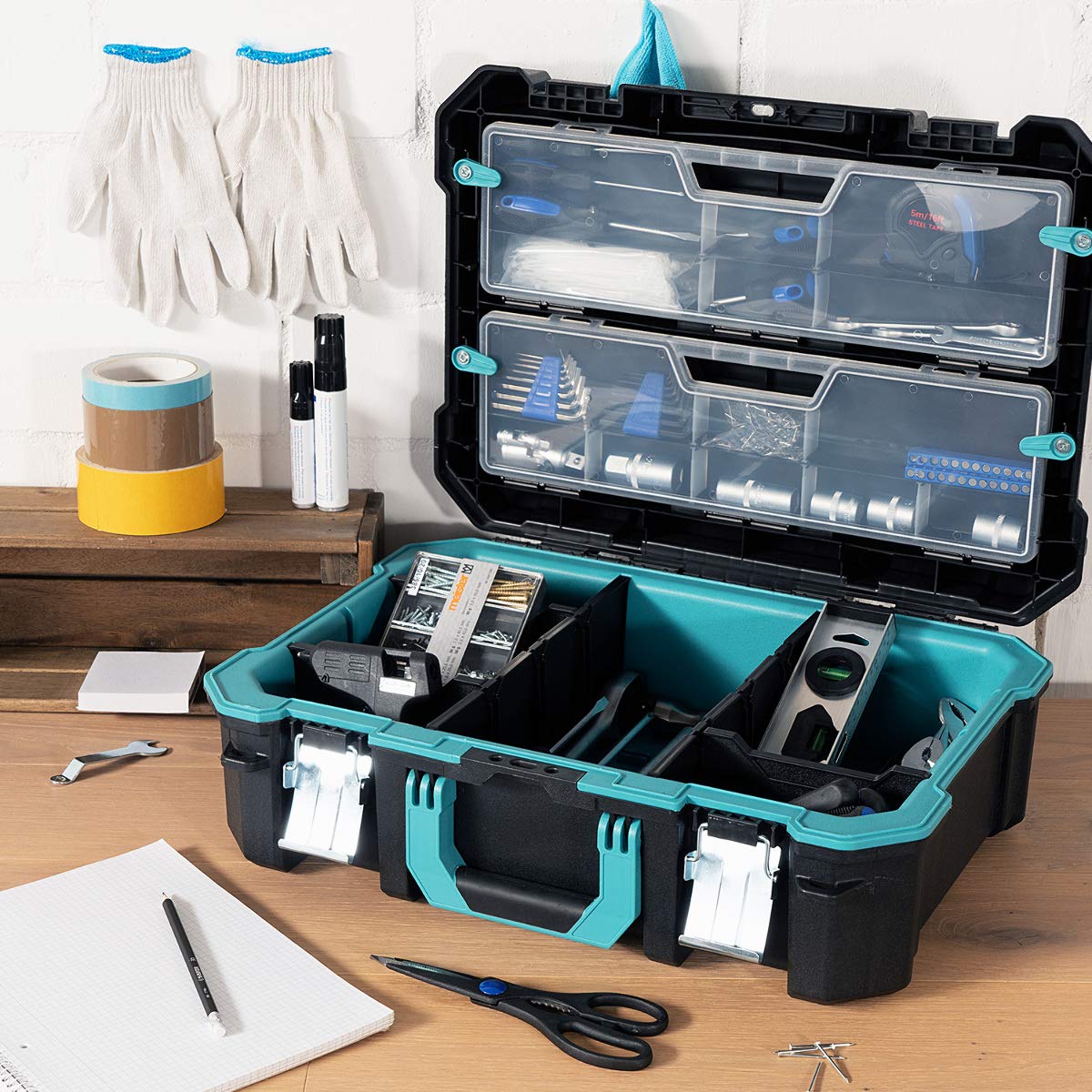 navaris-werkzeugkoffer-leer-20-5-zoll-kunststoff-organizer image 2