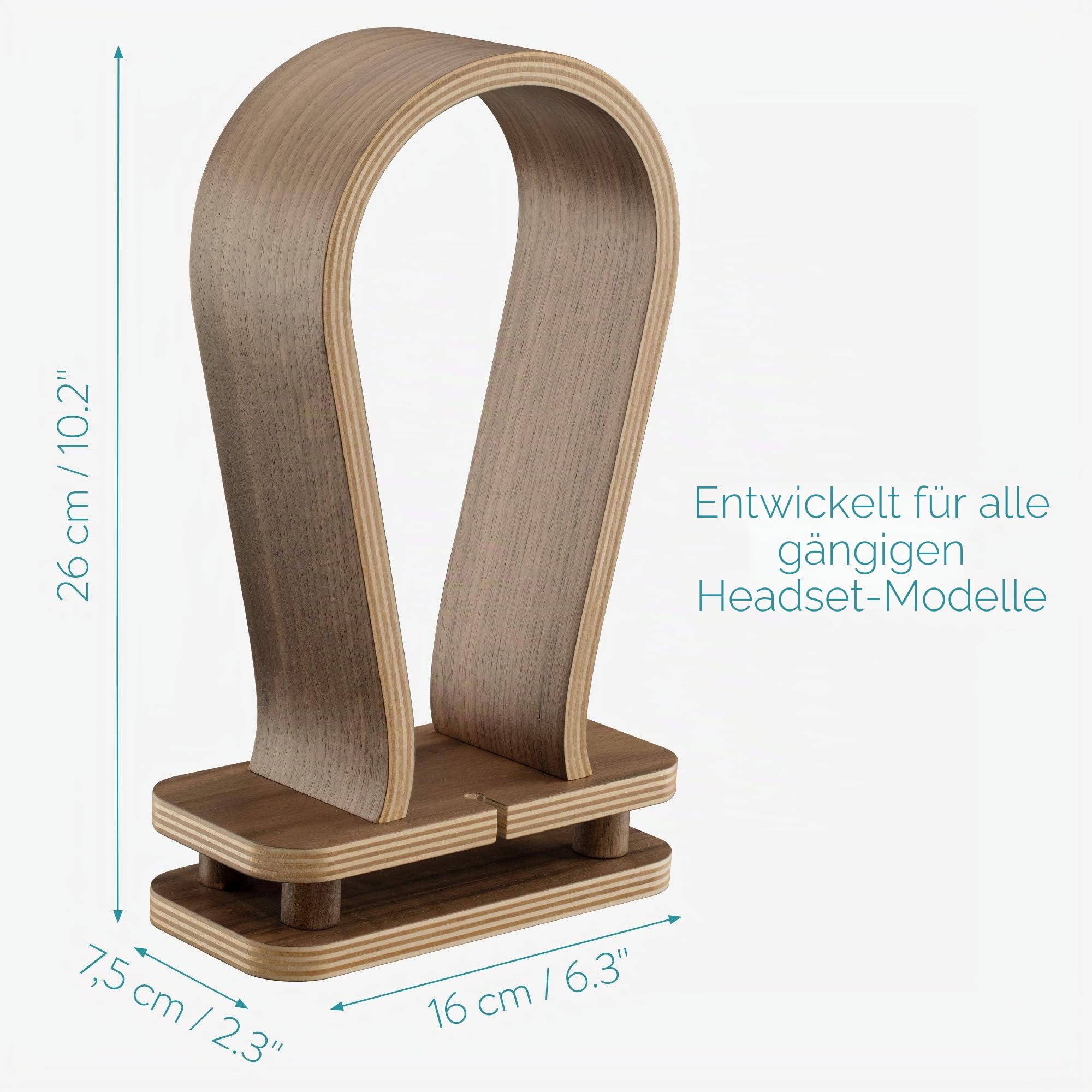 navaris-office-kopfh-rerhalter-holz-walnuss-mit-kabelhalter image 6