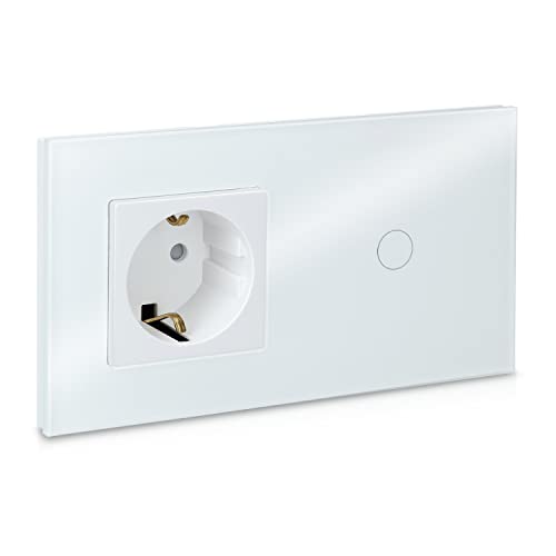 navaris-lighting-touch-lichtschalter-glas-mit-steckdose-wei image 8