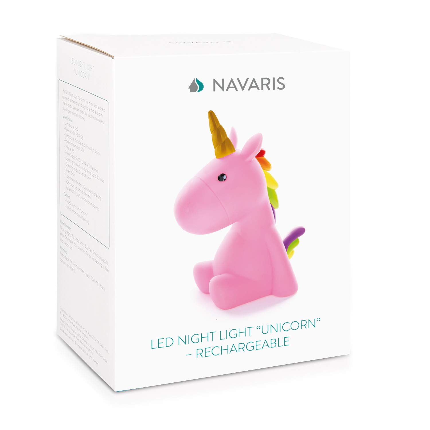 navaris-lighting-led-nachtlicht-einhorn-rosa-timer-aufladbar image 7