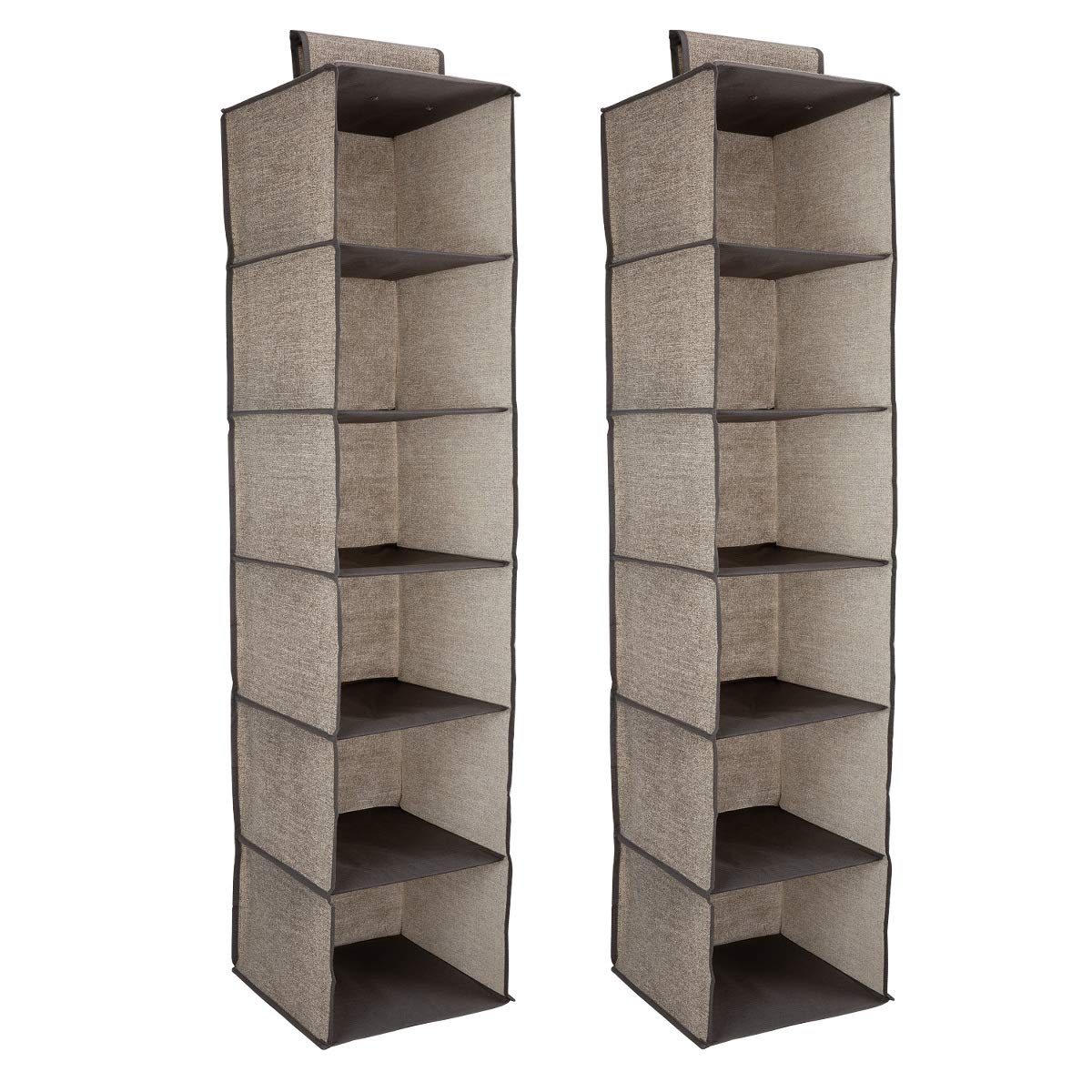 navaris-living-stoffregal-braun-2er-set-6-f-cher-h-ngeaufbewahrung image 1