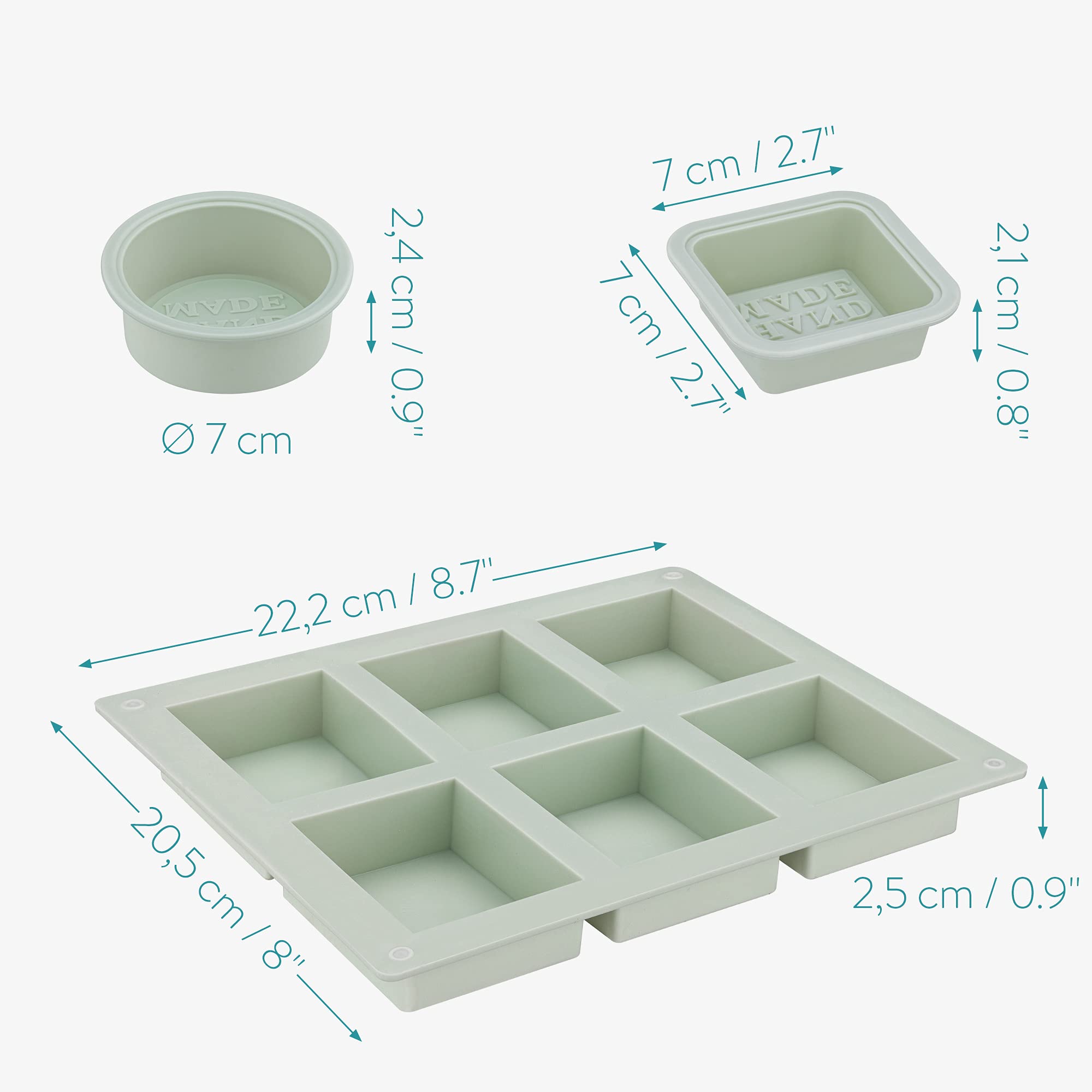 navaris-seifenformen-set-silikon-12-tlg-mintgr-n-eckig-rund image 4