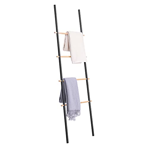 navaris-handtuchleiter-eisen-holz-schwarz-170x50-cm-4-stufig image 7