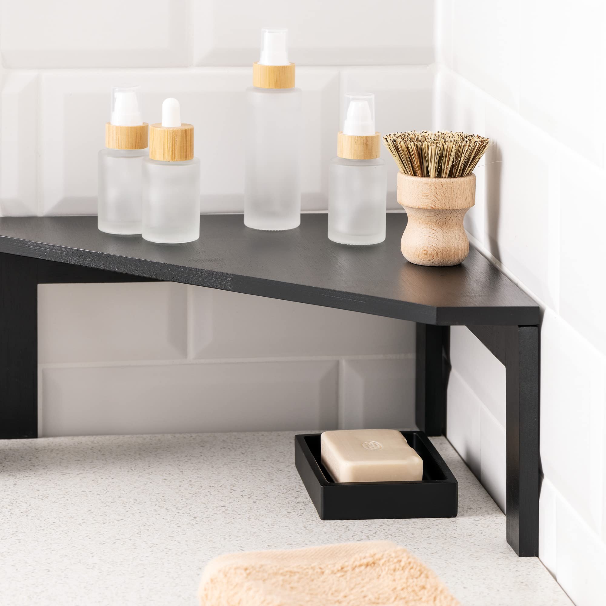 navaris-eckregal-bambus-30x30x15-cm-schwarz-1-ebene image 4