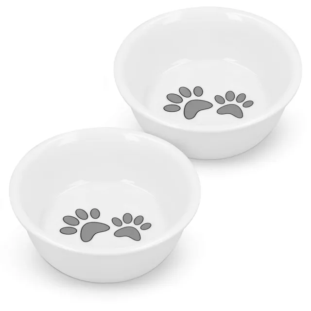 navaris-animals-futternapf-keramik-2er-set-pfoten-katzen-print image 1