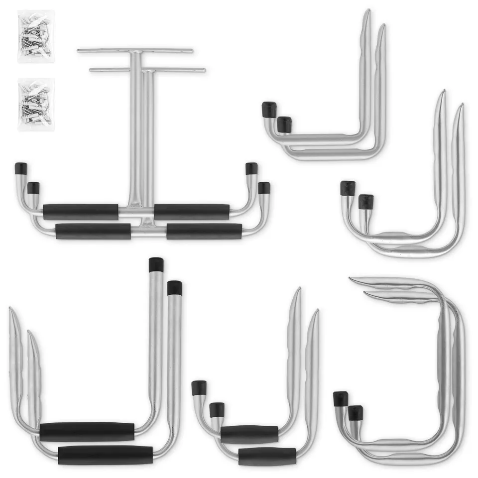 navaris-sport-garagenhaken-set-12tlg-wand-decke-stahl-40kg image 1