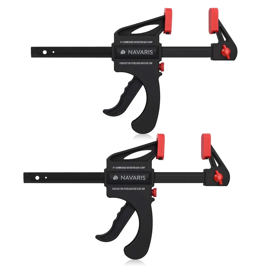 navaris-hardware-einhandzwingen-set-2x-15cm-60kg-schraubzwinge image 1