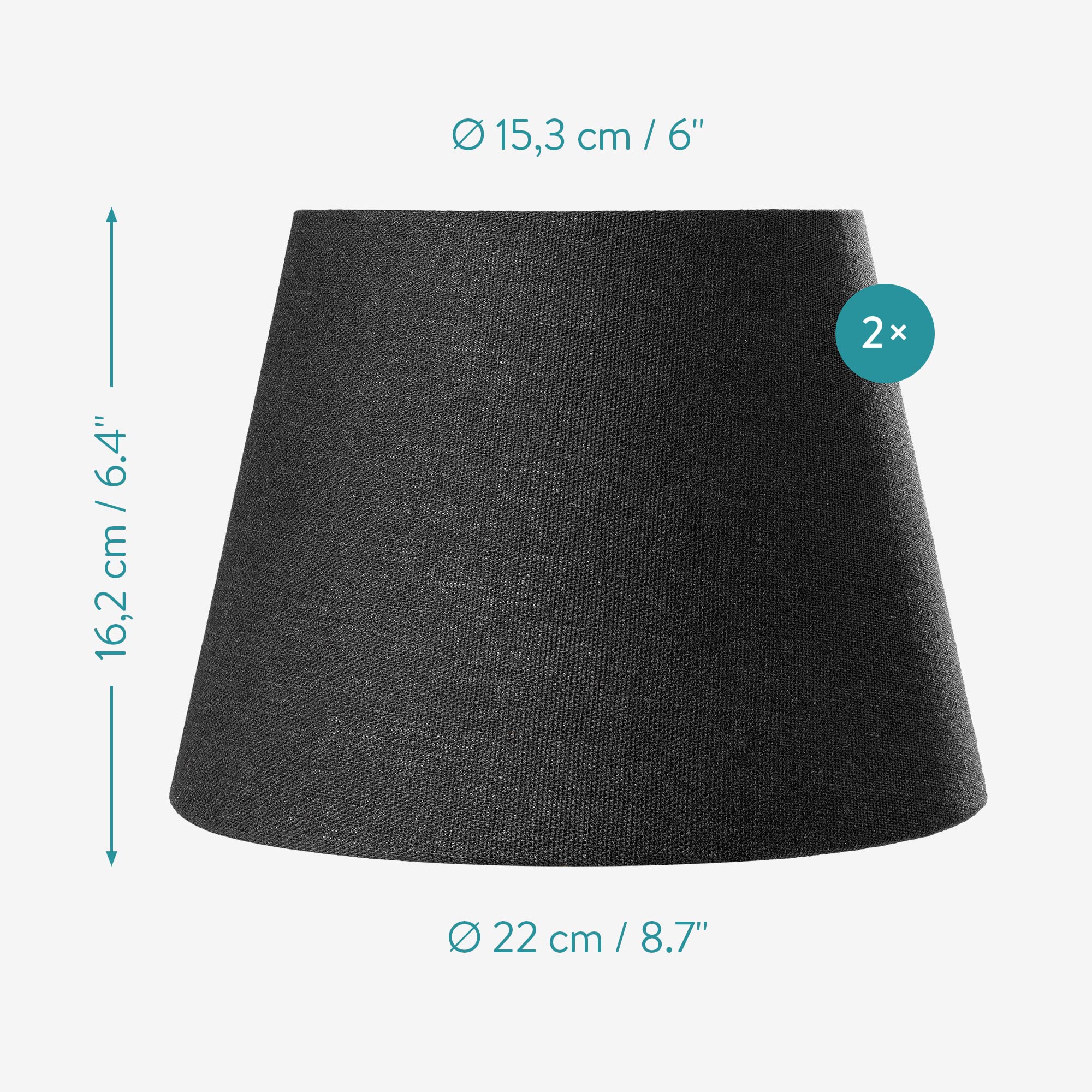navaris-lighting-lampenschirm-e27-2er-set-schwarz-silber image 4