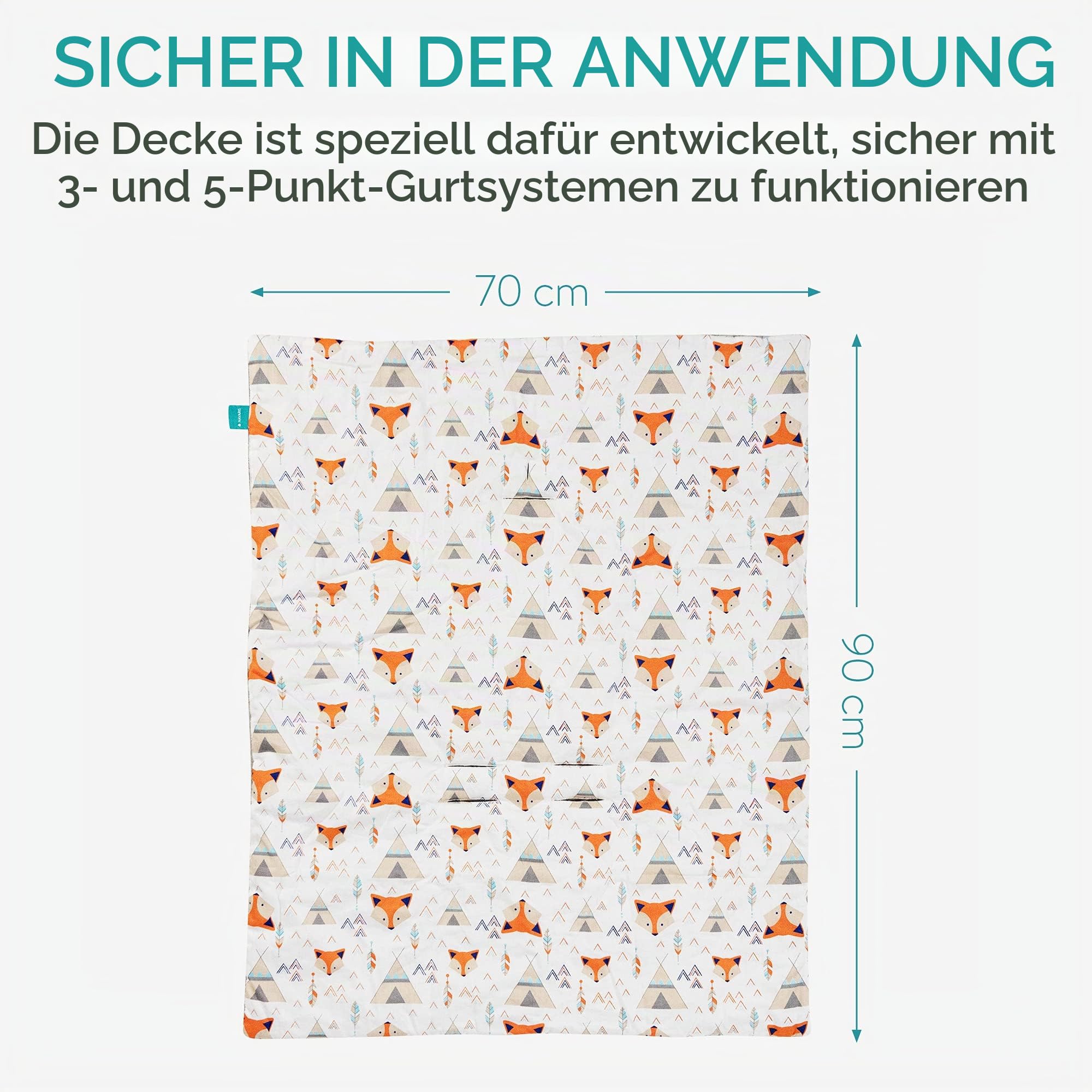 navaris-einschlagdecke-babyschale-fuchs-70x90-baumwolle image 4