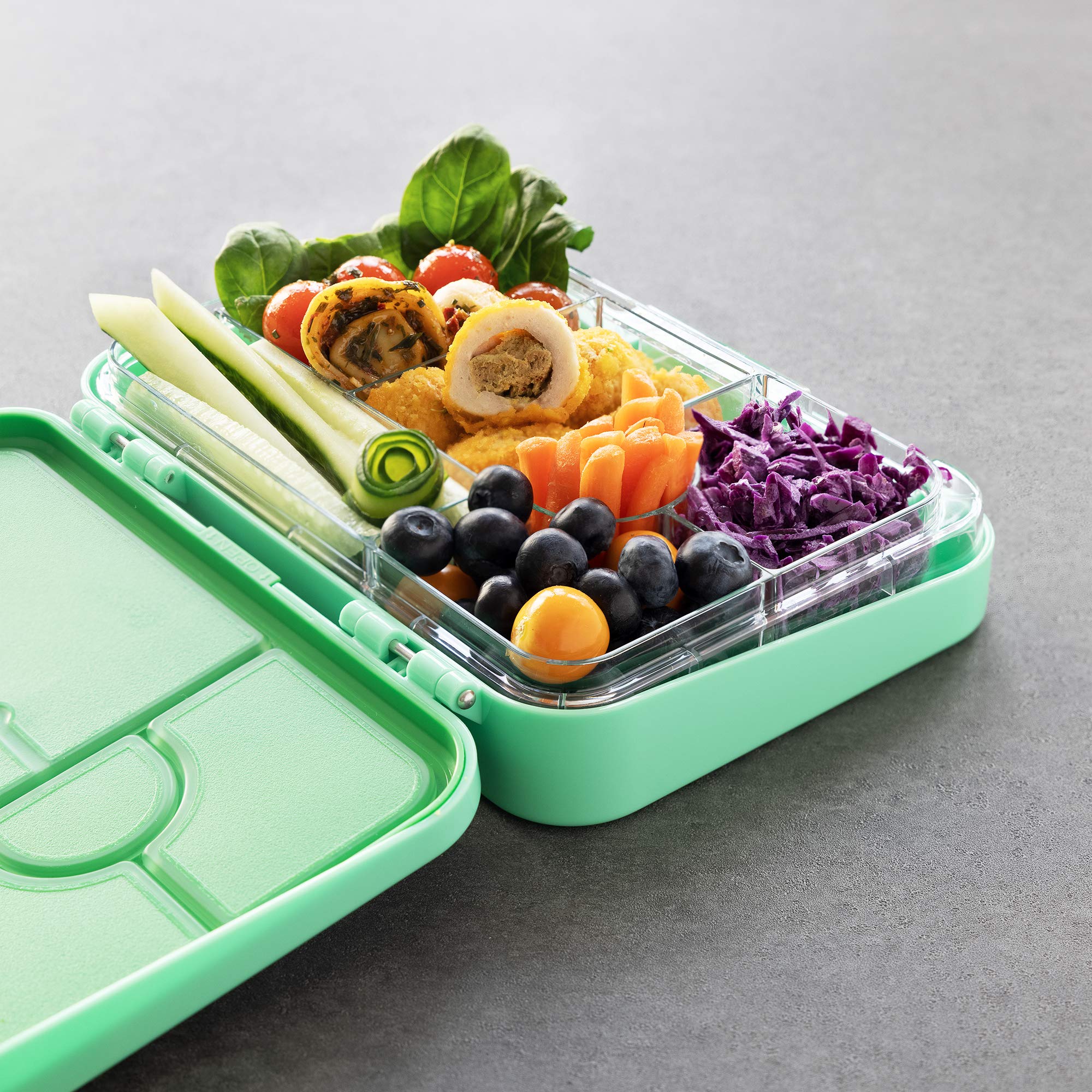 navaris-bento-box-brotdose-gr-n-mit-6-f-chern-auslaufsicher image 2
