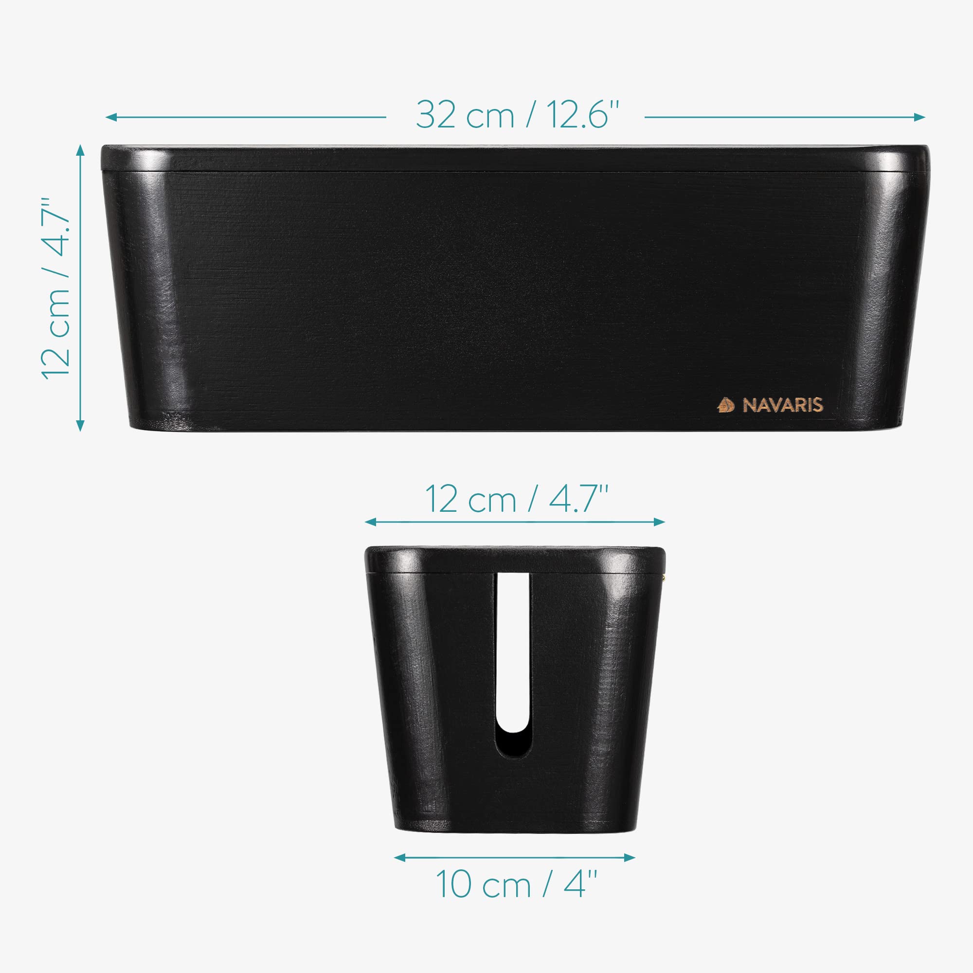 navaris-kabelbox-schwarz-32x12cm-bambus-kabeldose-mit-deckel image 5