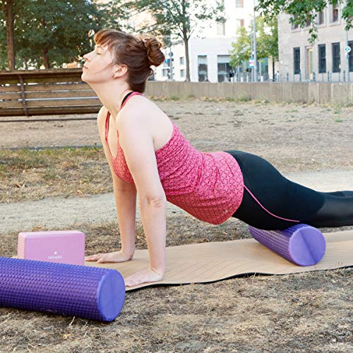 navaris-pilates-rolle-45x15cm-faszienrolle-yoga-lila-noppen image 7