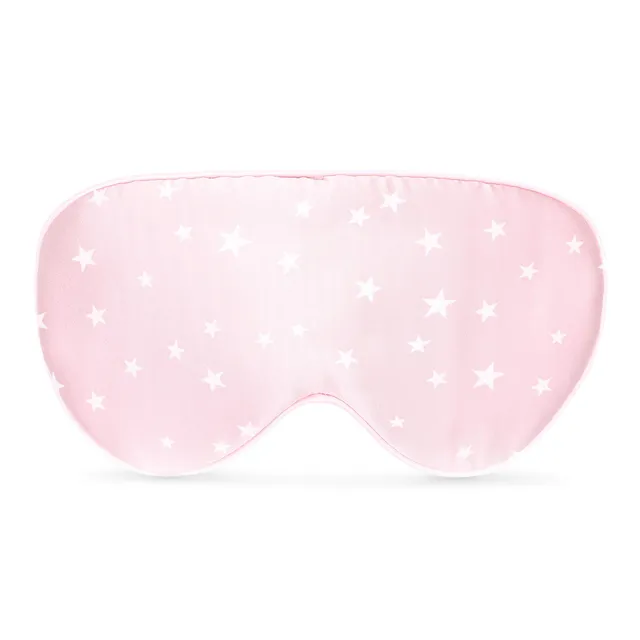 navaris-schlafmaske-seide-rosa-sterne-augenmaske-verstellbar image 1
