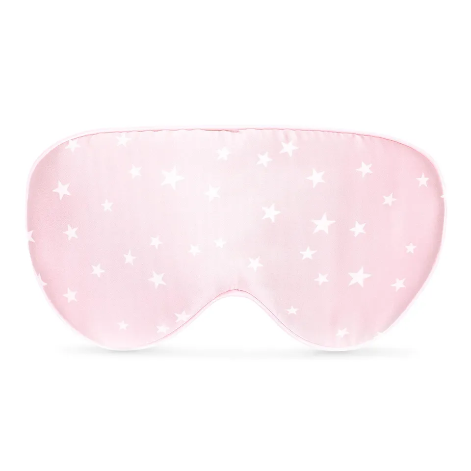navaris-schlafmaske-seide-rosa-sterne-augenmaske-verstellbar image 1