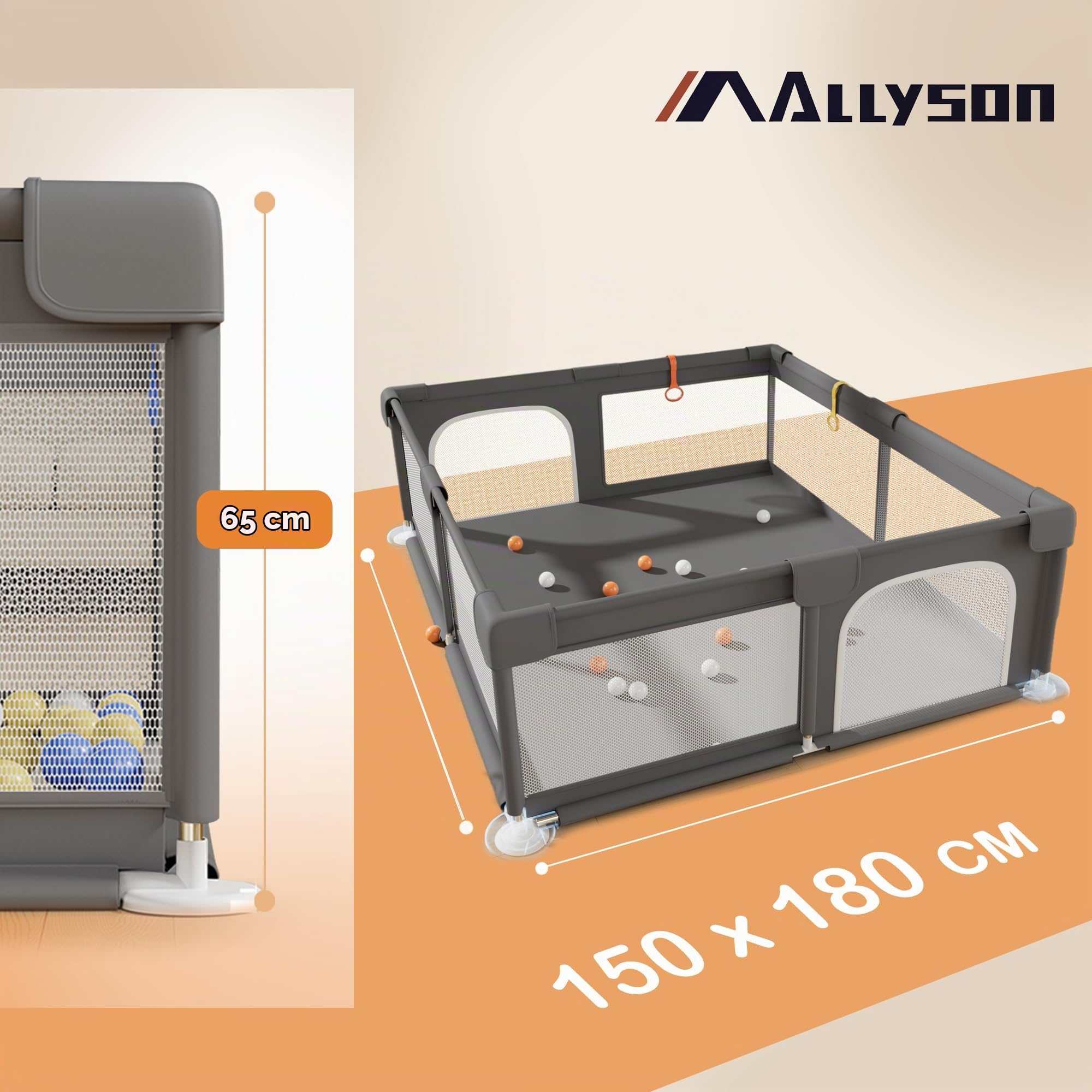 allyson-baby-laufstall-150x180cm-dunkelgrau-matte image 2