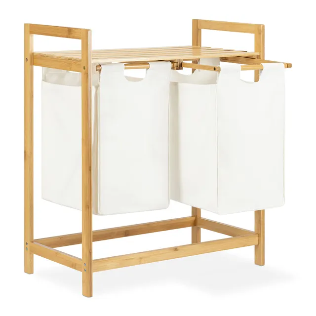 navaris-living-w-schekorb-bambus-doppel-2-f-cher-mit-ablage image 1