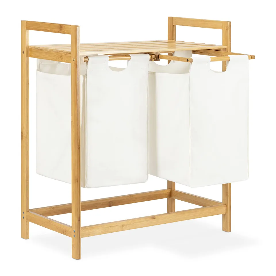 navaris-living-w-schekorb-bambus-doppel-2-f-cher-mit-ablage image 1