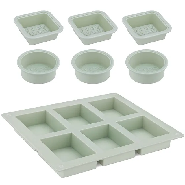 navaris-seifenformen-set-silikon-12-tlg-mintgr-n-eckig-rund image 1