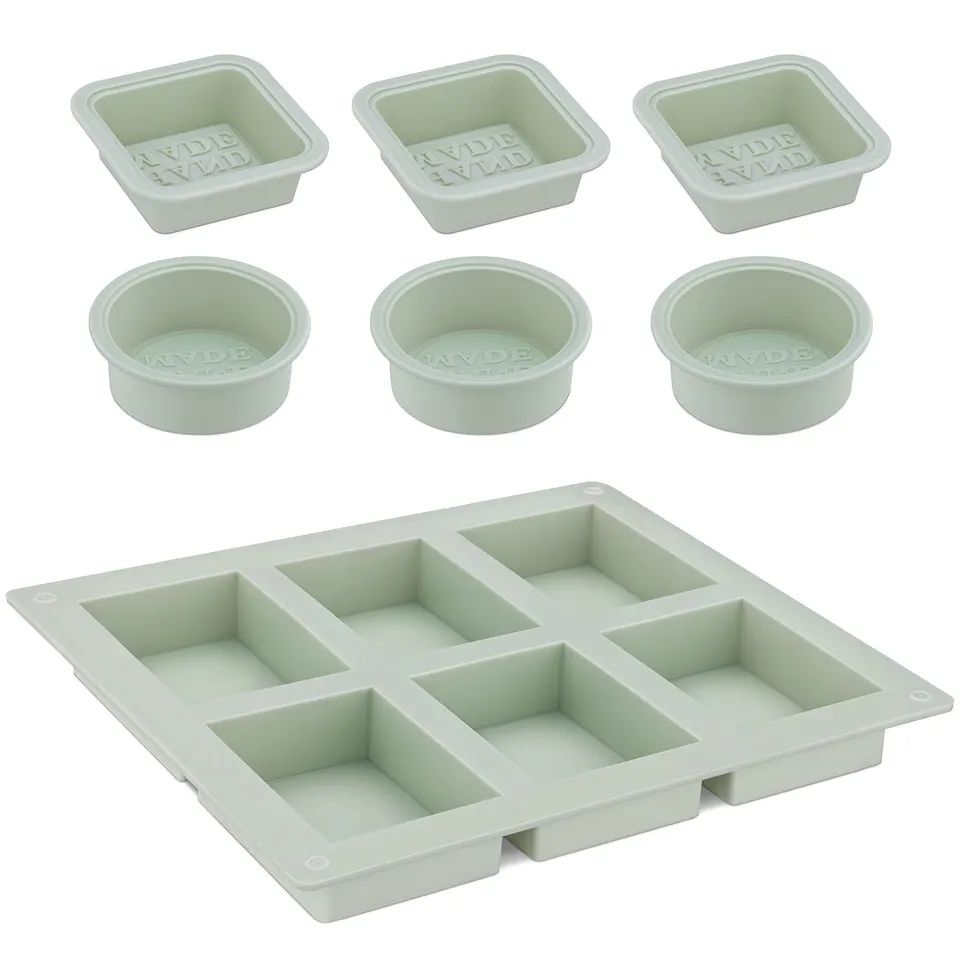 navaris-seifenformen-set-silikon-12-tlg-mintgr-n-eckig-rund image 1