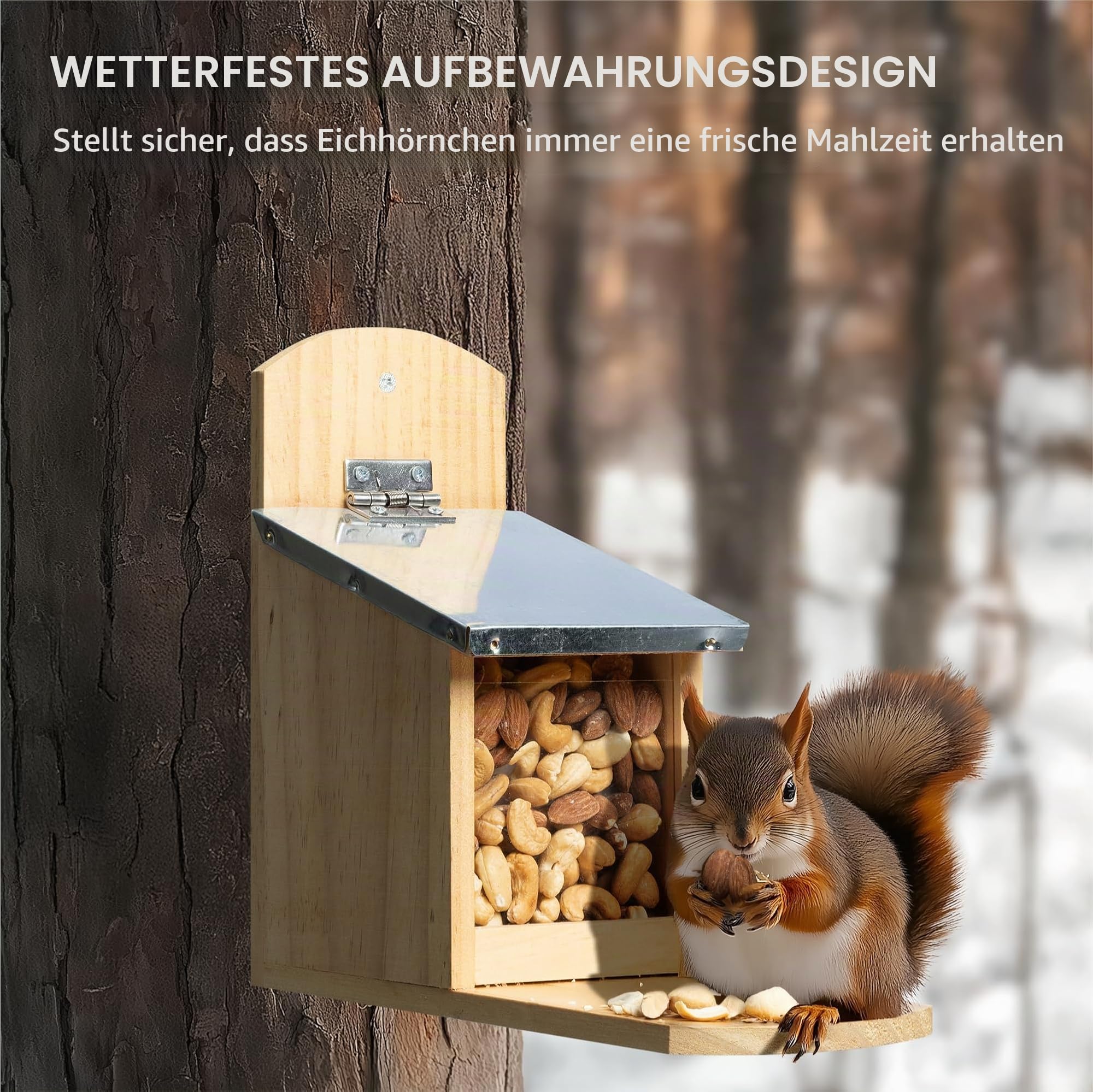 navaris-animals-eichh-rnchen-futterhaus-holz-metall-29-cm image 3