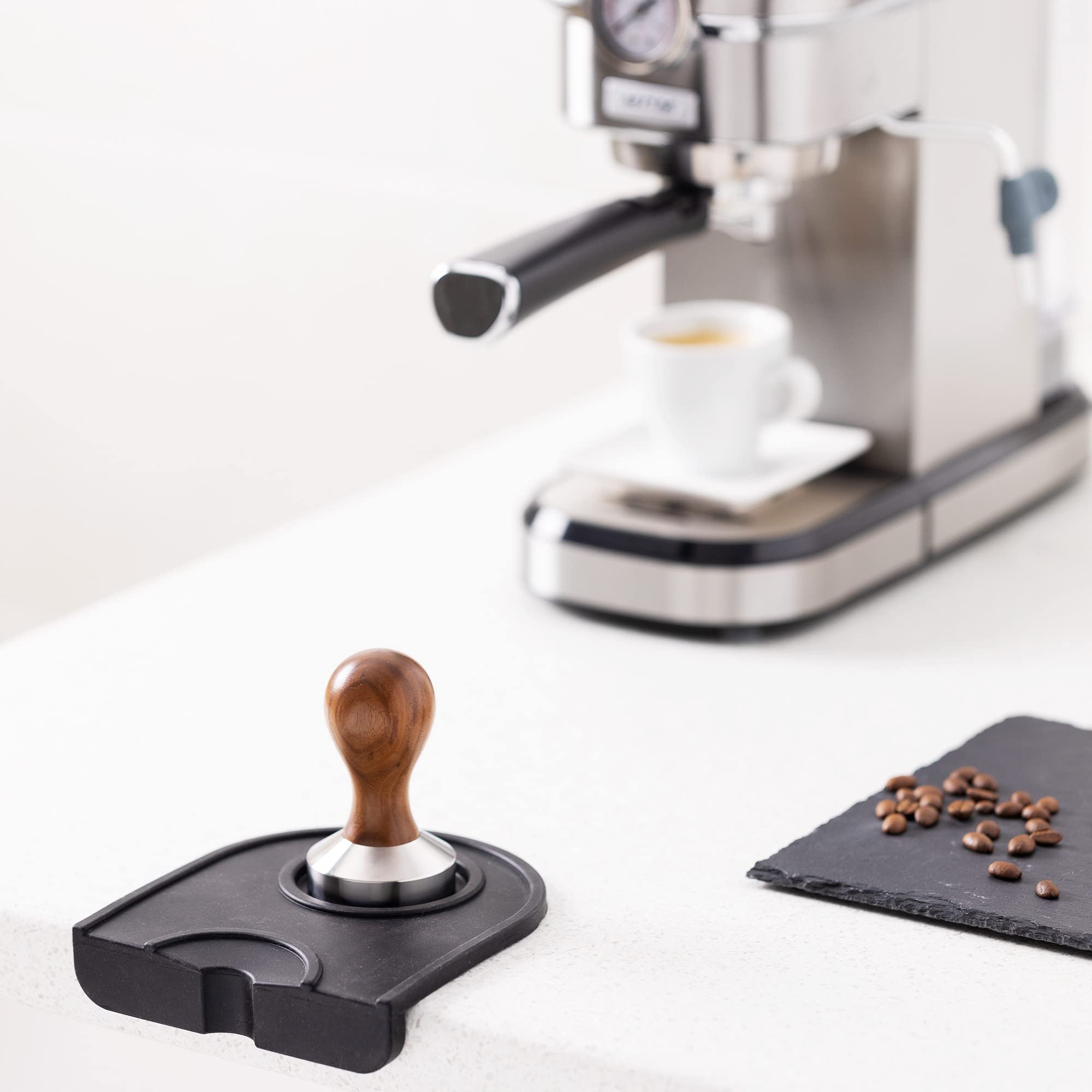 navaris-kitchen-espresso-tamper-51mm-stampfer-schwarz-mit-matte image 2