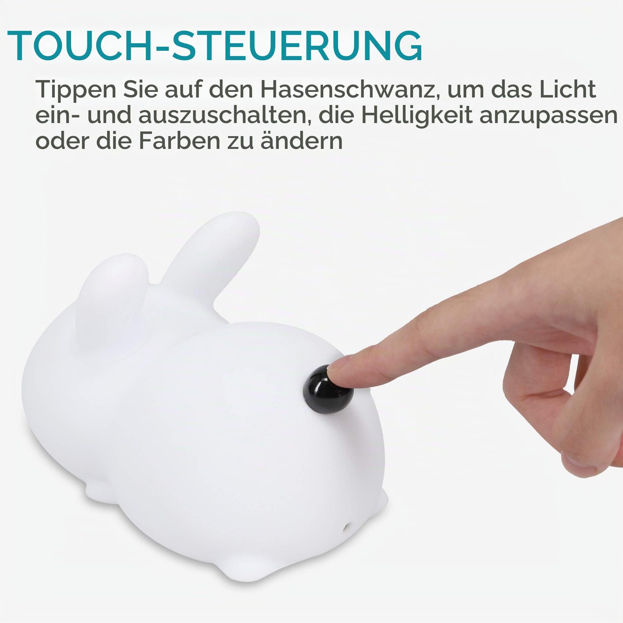 navaris-led-nachtlicht-hase-snow-white-rabbit-dimmbar image 4