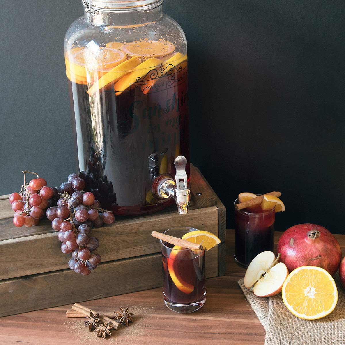navaris-kitchen-getr-nkespender-5-5-liter-glas-mit-zapfhahn image 2