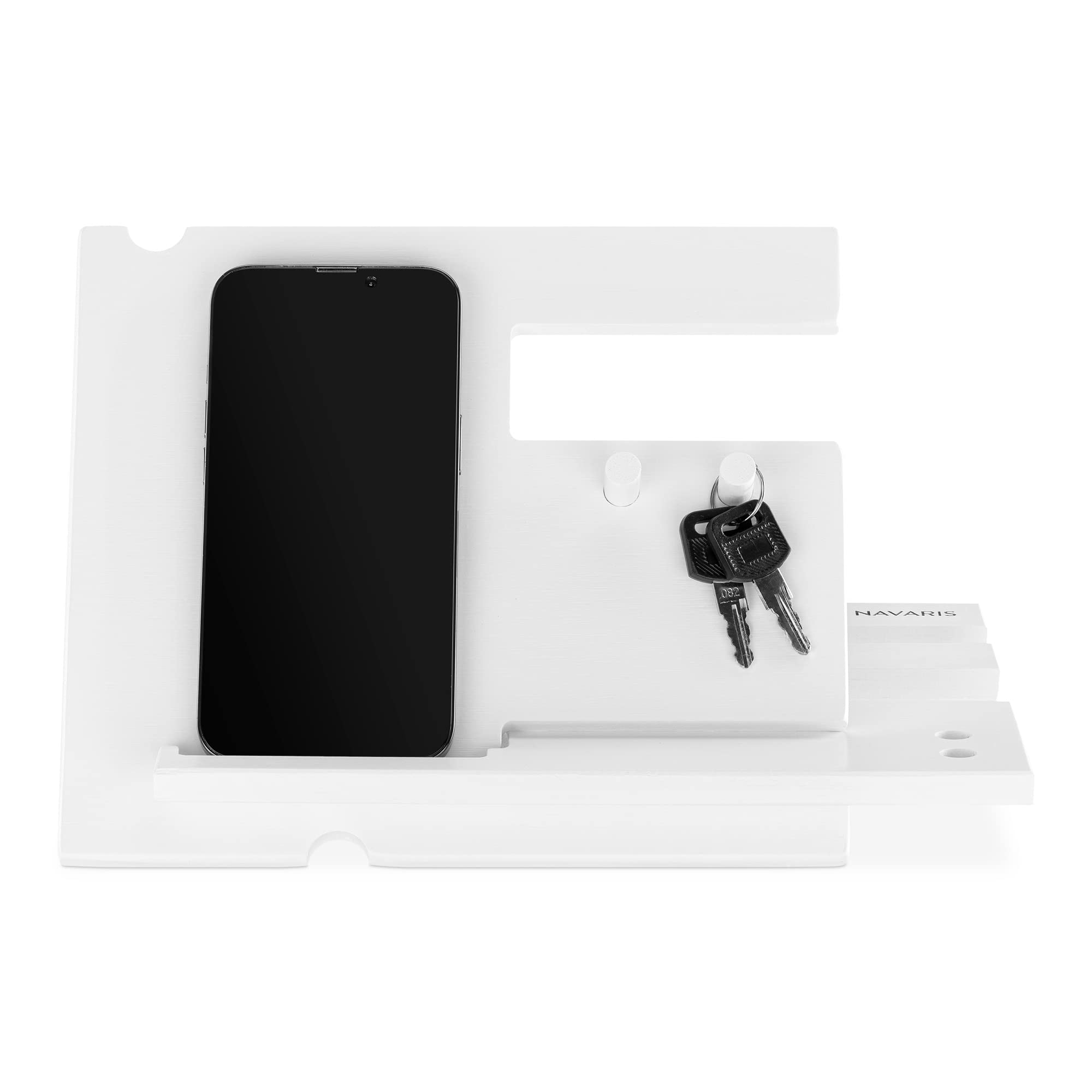 navaris-handy-dockingstation-bambus-wei-schreibtisch-organizer image 6