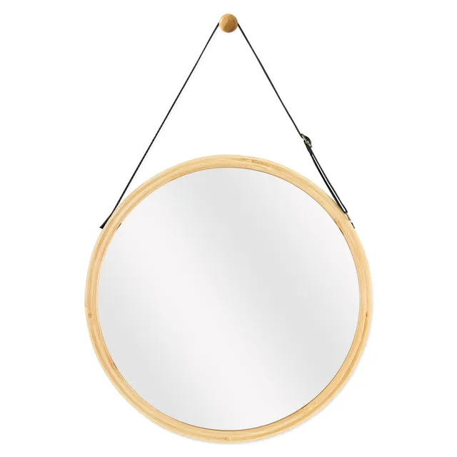 navaris-beauty-wandspiegel-rund-bambus-38-cm-mit-band image 1