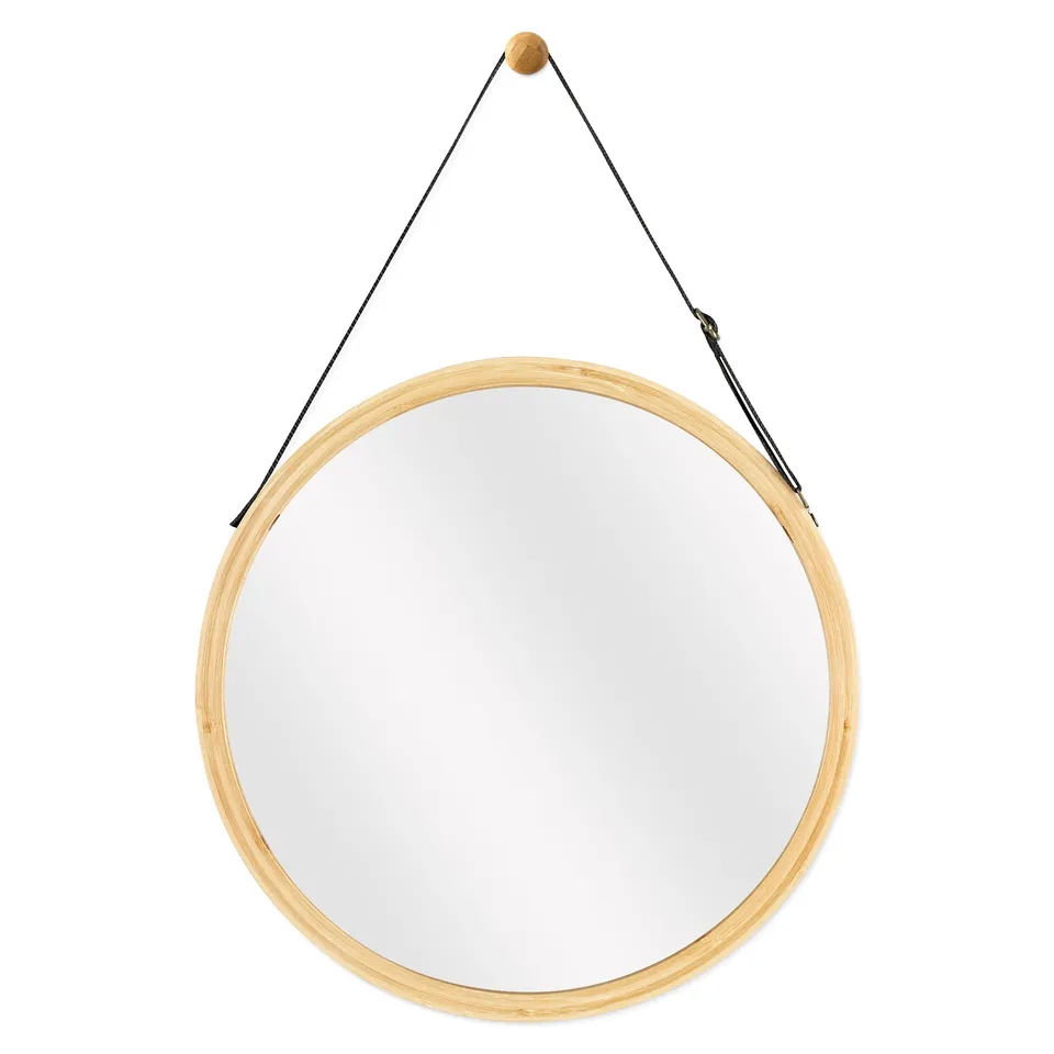 navaris-beauty-wandspiegel-rund-bambus-38-cm-mit-band image 1