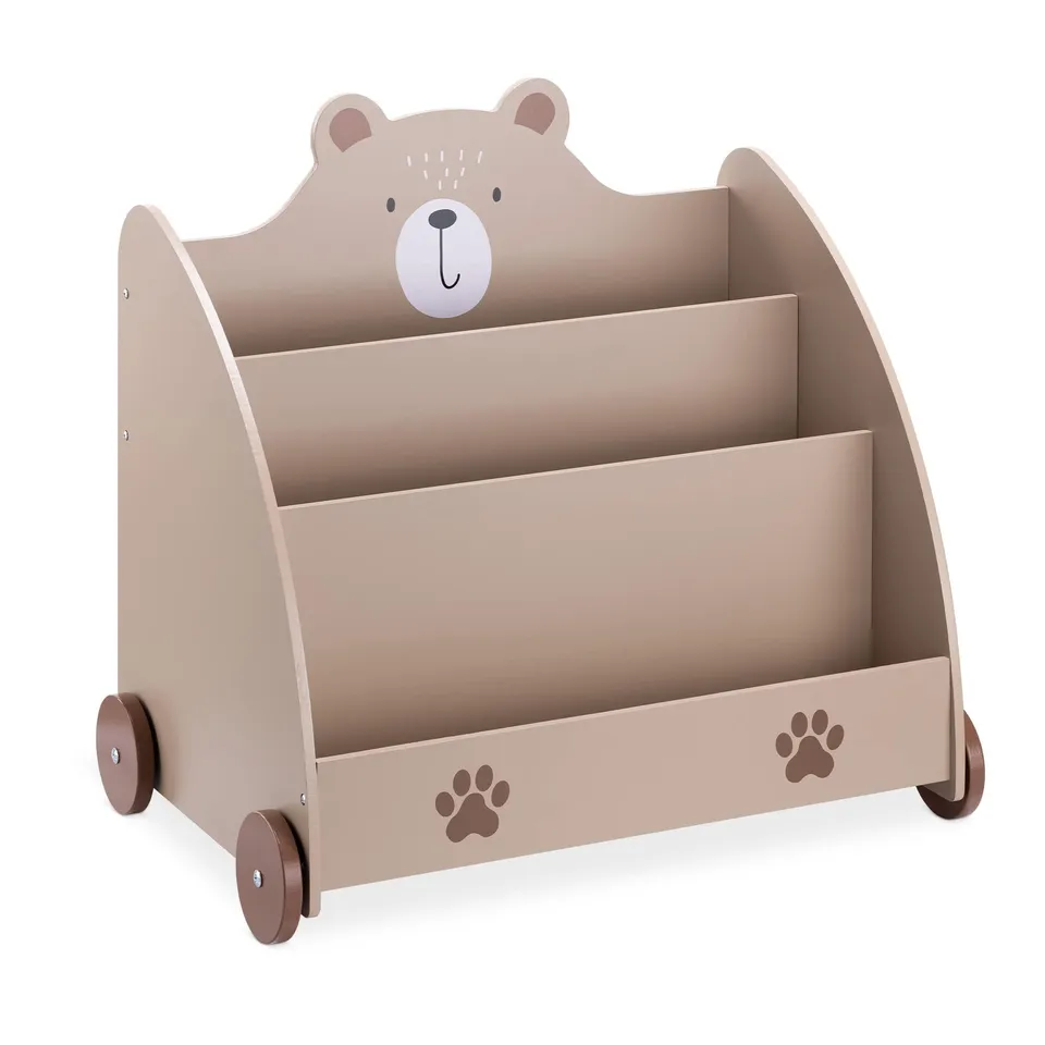 navaris-children-b-cherregal-b-r-braun-mit-rollen-60x58x40 image 1