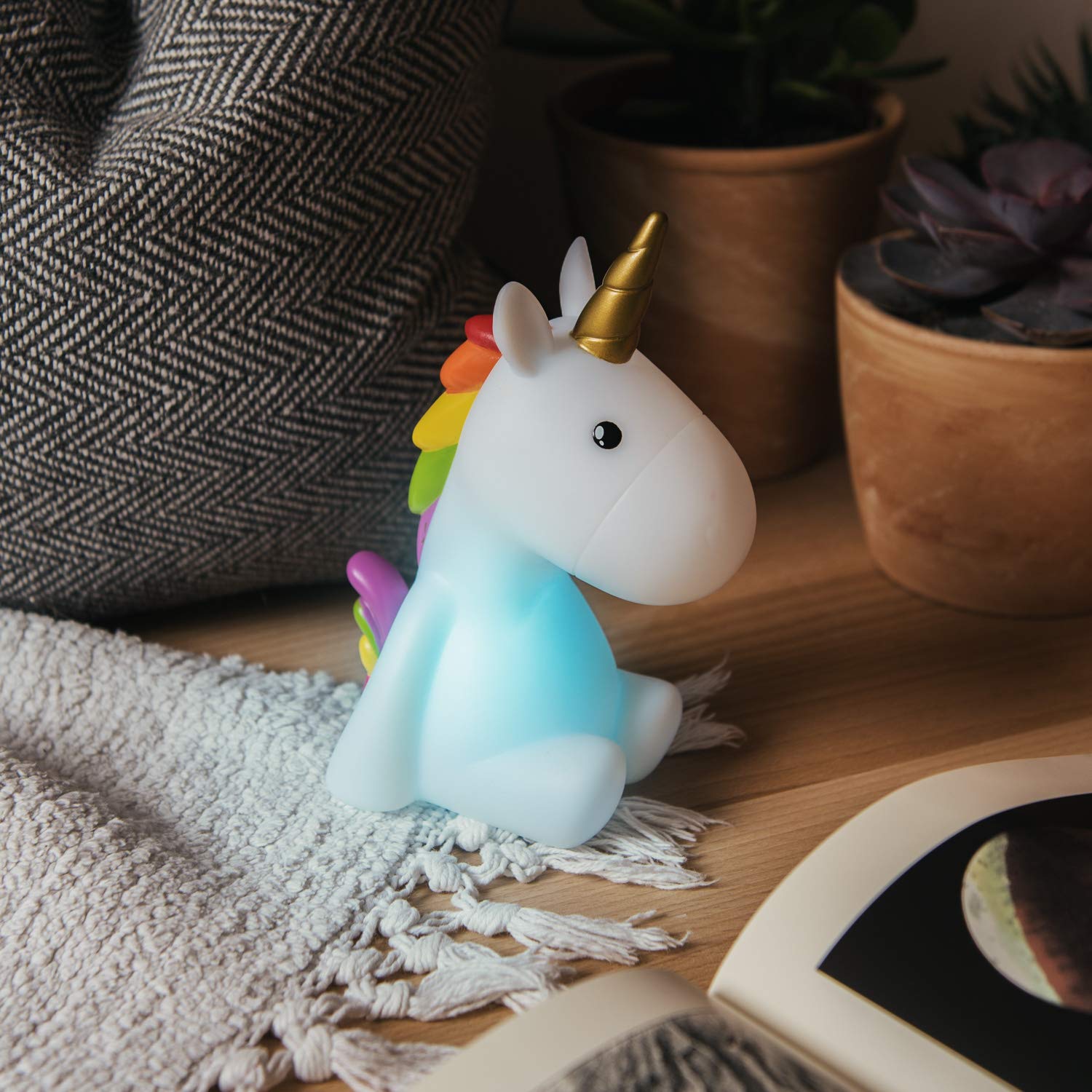 navaris-lighting-led-nachtlicht-einhorn-wei-timer-aufladbar image 2