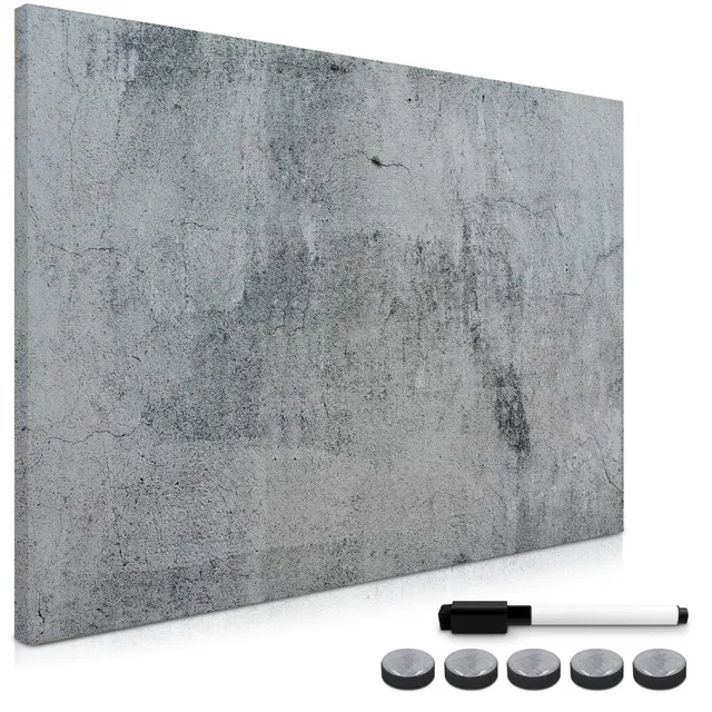 navaris-magnettafel-90x60-sichtbeton-memoboard-beschreibbar image 1