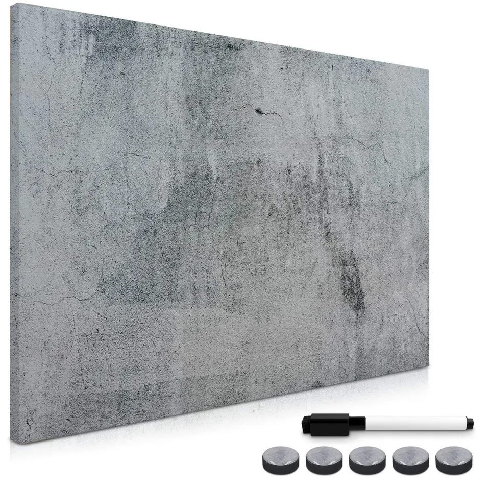 navaris-magnettafel-90x60-sichtbeton-memoboard-beschreibbar image 1